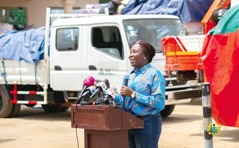 Fatimatu Abubakar, a Deputy Minister of Information, addressing the press. Picture: DELLA RUSSEL OCLOO Fatimatu Abubakar, a Deputy Minister of Information, addressing the press. Picture: DELLA RUSSEL OCLOO