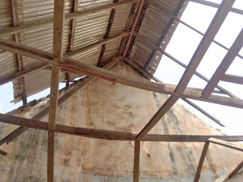 Damaged portions of the Royal Court building