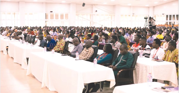 Osei Assibey Antwi (right), Executive Director of NSS, addressing the participants