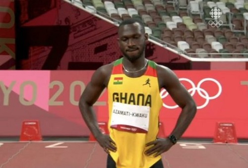 Home favourite Kwaku Benjamin Azamati could not recover from a slow start and finished in fifth place with a time of 10.45 seconds. Home favourite Kwaku Benjamin Azamati could not recover from a slow start and finished in fifth place with a time of 10.45 seconds.