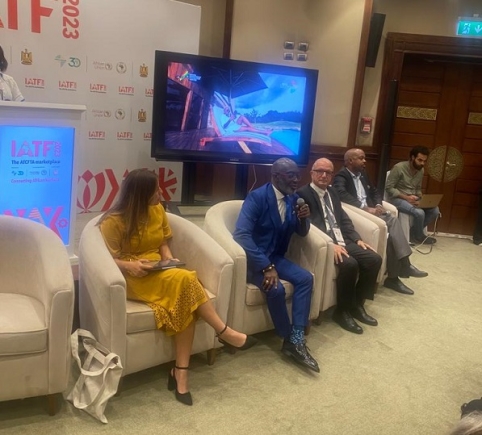 Mr Yofi Grant, with microphone, making his submission at the forum. Picture: Doreen Hammond African governments must break down trade barriers — Yofi Grant