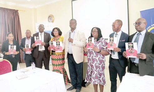 Dr. Baffour-Awuah (4th from right), acting Director, Technical Coordination Directorate, Ministry of Health, Dr. Olivia A. Boateng (4th from left), WHO Focal Point on Tobacco-Ghana and Director, Tobacco and Substance of Abuse Department, Food and Drugs Authority, C/Supt. David Selom Hukportie (3rd from left), Director, Drug Law Enforcement Unit of the CID Headquarters, and other dignitaries launching the National Tobacco Control Strategy. Picture: EDNA SALVO-KOTEY Dr. Baffour-Awuah (4th from right), acting Director, Technical Coordination Directorate, Ministry of Health, Dr. Olivia A. Boateng (4th from left), WHO Focal Point on Tobacco-Ghana and Director, Tobacco and Substance of Abuse Department, Food and Drugs Authority, C/Supt. David Selom Hukportie (3rd from left), Director, Drug Law Enforcement Unit of the CID Headquarters, and other dignitaries launching the National Tobacco Control Strategy. Picture: EDNA SALVO-KOTEY