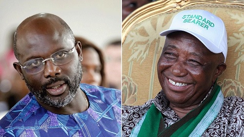 President George Weah  (left) with President-elect,  Joseph Boakai  