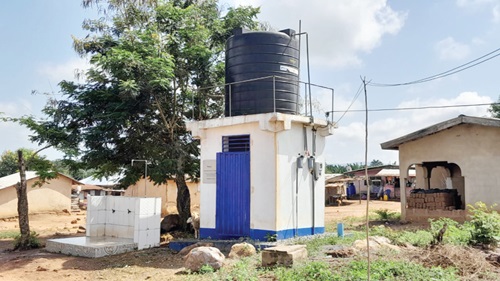 The mechanised water system with the electricity meter