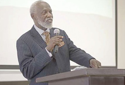 Prof. Stephen Adei (inset) addressing the gathering. Picture: SAMUEL TEI ADANO Prof. Stephen Adei (inset) addressing the gathering. Picture: SAMUEL TEI ADANO