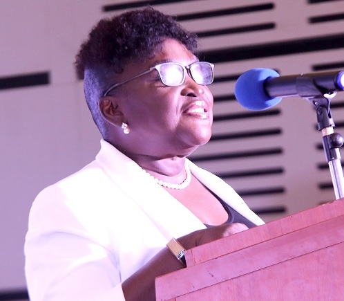 Some of the guests at the ceremony. INSET: Margaret Takyi-Micah, Founder, Nest of Ideas, speaking at the Customer Experience Professional Conference in Accra. Picture: SAMUEL TEI ADANO 