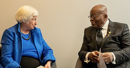 US Treasury Secretary Yellen commends Ghana's economic progress in meeting with Prez Akufo-Addo US Treasury Secretary Yellen commends Ghana's economic progress in meeting with Prez Akufo-Addo