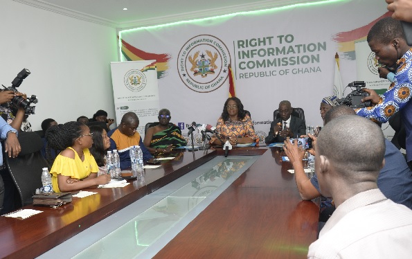 Board Chairman of the RTI Commission, Justice RTD K. A. Ofori Atta speaking at the launch Board Chairman of the RTI Commission, Justice RTD K. A. Ofori Atta speaking at the launch