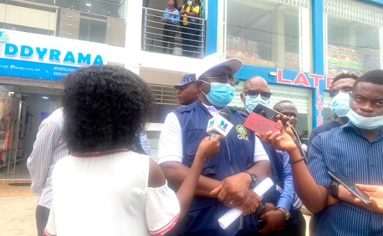 Assistant Commissioner Joseph Annan, Manager of the Accra Central Enforcement Unit of the Ghana Revenue Authority, speaking to journalists Assistant Commissioner Joseph Annan, Manager of the Accra Central Enforcement Unit of the Ghana Revenue Authority, speaking to journalists