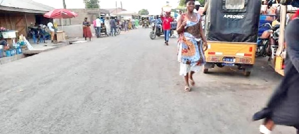 A section of the asphalted roads in the Yendi township