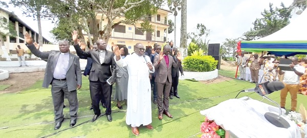 Rt Rev. Professor Joseph Obiri Yeboah Mante (right), the Moderator of the General Assembly of the Presbyterian Church of Ghana, with other ministers of the gospel dedicating the Presbyterian College of Health Rt Rev. Professor Joseph Obiri Yeboah Mante (right), the Moderator of the General Assembly of the Presbyterian Church of Ghana, with other ministers of the gospel dedicating the Presbyterian College of Health