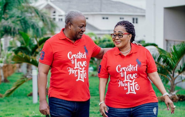 Former President John Mahama (left) with his dear wife, Mrs Lordina Mahama Former President John Mahama (left) with his dear wife, Mrs Lordina Mahama