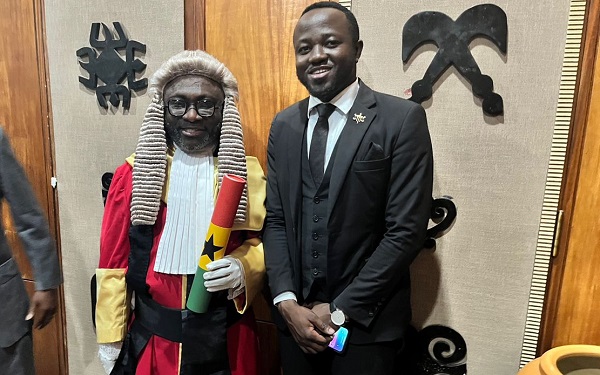 Ghana School of Law SRC President-Elect, Daniel Otting Awuah (right) with the GSL Director,His Lordship Barima Nana Yaw Kodie Oppong. Ghana School of Law SRC President-Elect, Daniel Otting Awuah (right) with the GSL Director,His Lordship Barima Nana Yaw Kodie Oppong.