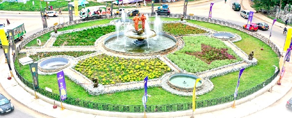 Aerial view of Winneba Roundabout, also known as the Reconciliation Roundabout Aerial view of Winneba Roundabout, also known as the Reconciliation Roundabout