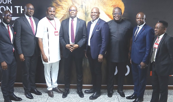 Ato Afful (4th from right), Managing Director, Graphic Communications Group Ltd with Chris Ofikulu (4th from left), Regional Chief Executive Officer West Africa, United Bank for Africa (UBA); Uzoechina Molokwu, Deputy Managing Director, UBA; Theophilus Yartey, Editor, Graphic and some officials of GCGL and UBA after the meeting. Picture: ELVIS NII NOI DOWUONA Ato Afful (4th from right), Managing Director, Graphic Communications Group Ltd with Chris Ofikulu (4th from left), Regional Chief Executive Officer West Africa, United Bank for Africa (UBA); Uzoechina Molokwu, Deputy Managing Director, UBA; Theophilus Yartey, Editor, Graphic and some officials of GCGL and UBA after the meeting. Picture: ELVIS NII NOI DOWUONA