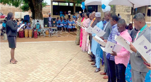 Adwoa Benaso ASumadu Sakyi, a District Court Judge, swearing in members of the board Adwoa Benaso ASumadu Sakyi, a District Court Judge, swearing in members of the board