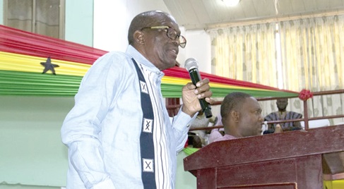 Alban Bagbin (left), Speaker of Parliament, addressing the participants in Sunyani Alban Bagbin (left), Speaker of Parliament, addressing the participants in Sunyani