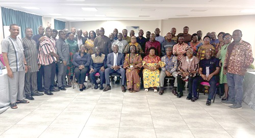 Professor Ahmed Jinapor (seated 3rd from left), Director-General of GTEC, with members of the VCG after the meeting Professor Ahmed Jinapor (seated 3rd from left), Director-General of GTEC, with members of the VCG after the meeting
