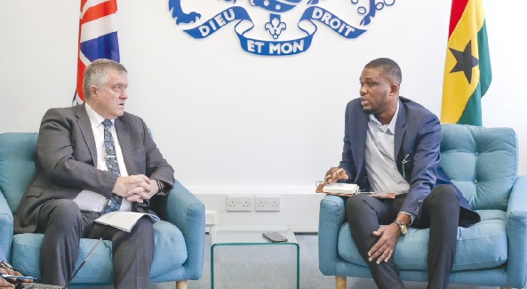 • Dr Alastair Mcphail (left) speaking to our reporter UK businesses still committed to Africa — Envoy
