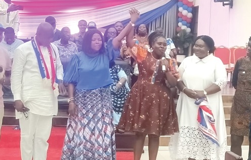 Lydia Alhassan (2nd from left, hand raised) being declared as the NPP Parliamentary Candidate for Ayawaso West Wuogon Lydia Alhassan (2nd from left, hand raised) being declared as the NPP Parliamentary Candidate for Ayawaso West Wuogon