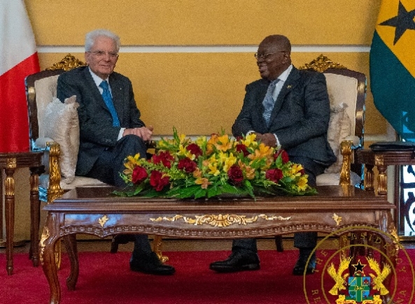 President Mattarella (left) with President Akufo-Addo President Mattarella (left) with President Akufo-Addo