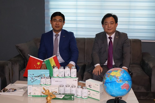 Mr Leo Wang, CEO of Tiens Group and Mr. Eric Zhang, Africa Regional President, Tiens Group, during the interview Mr Leo Wang, CEO of Tiens Group and Mr. Eric Zhang, Africa Regional President, Tiens Group, during the interview