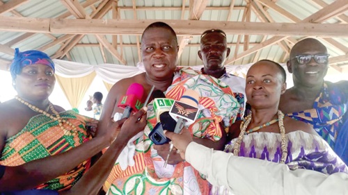 Nana Kwabena Amoako addressing the people at the function Nana Kwabena Amoako addressing the people at the function