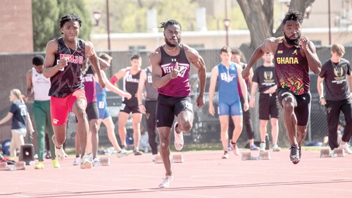Isaac Botsio (left) has ran the fastest time over 100m this year Isaac Botsio (left) has ran the fastest time over 100m this year
