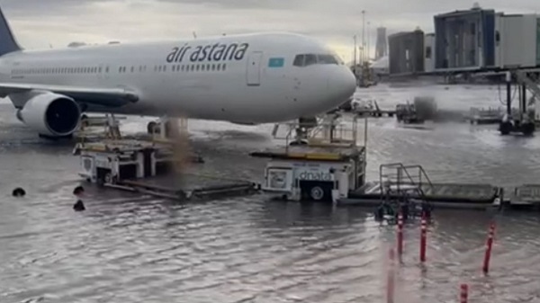 The tarmac at Dubai airport looked more like a lake