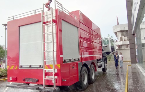 The fire engine on display