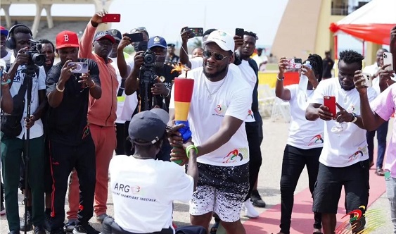 Asamoah Gyan lights torch for All Regional Games Asamoah Gyan lights torch for All Regional Games
