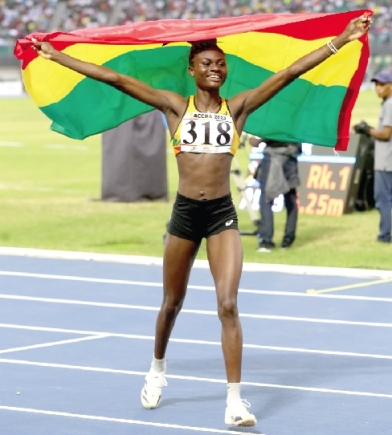 Rose Yeboah — Won gold in the women's high jump Rose Yeboah — Won gold in the women's high jump