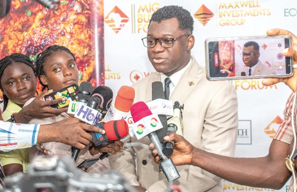 Dr Maxwell Ampong, Chief Executive Officer of Maxwell Investments Group, addressing the forum 