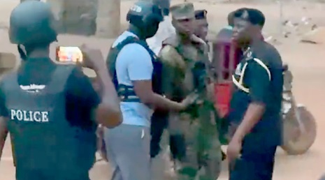 The police stepping in to calm nerves