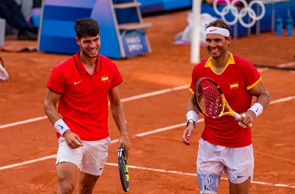 Carlos Alcaraz (left) and Rafael Nadal at the Olympic Games Paris 2024 Carlos Alcaraz (left) and Rafael Nadal at the Olympic Games Paris 2024
