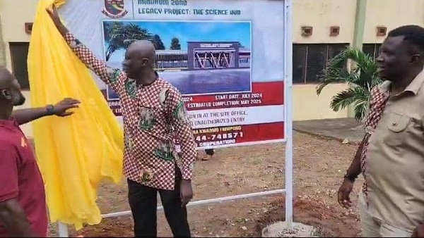 Nana Isaac Bekoe- President, 2000 year Group (left) and Nana Kwabena Agyekum- Nananom Global President unveiling the artistic impression of the STEM hub. With them is Nana Reuben Djokoto, Nananom Global Organizer Nana Isaac Bekoe- President, 2000 year Group (left) and Nana Kwabena Agyekum- Nananom Global President unveiling the artistic impression of the STEM hub. With them is Nana Reuben Djokoto, Nananom Global Organizer