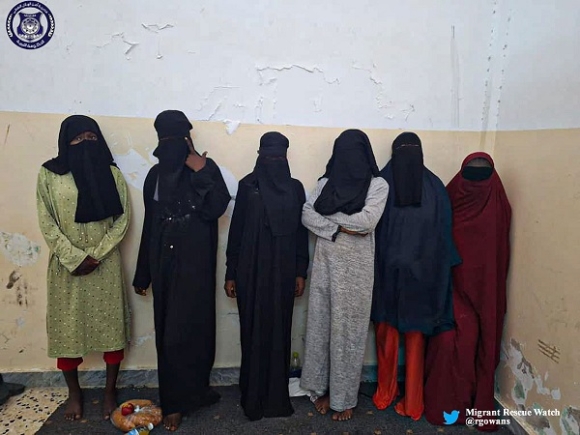 The rescued six Nigerian women The rescued six Nigerian women