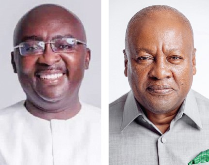 Vice-President Dr Mahamudu Bawumia — NPP flag bearer, Former President John Mahama  — NDC flag bearer