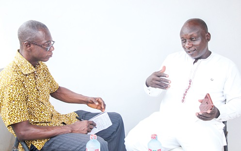 Nii Kwardey Ntreh speaking to our reporter, Vincent Amenuveve. Picture: CALEB VANDERPUYE
