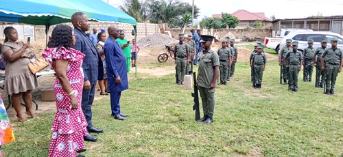 From left, Mrs Cecilia Hughes Osafo, The CEO, Priberts Montessori School with Mr Edmond Moukala, the representative of UNESCO to Ghana and Mr Yaw Osafo, the husband of the CEO inspecting the school’s cadet display. From left, Mrs Cecilia Hughes Osafo, The CEO, Priberts Montessori School with Mr Edmond Moukala, the representative of UNESCO to Ghana and Mr Yaw Osafo, the husband of the CEO inspecting the school’s cadet display.