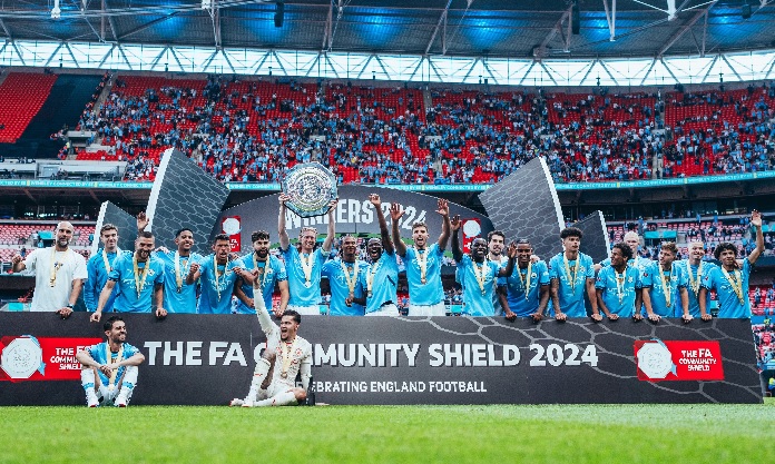 Manchester City beat Man United on penalties to win 2024 Community Shield at Wembley