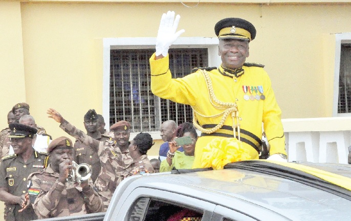 DDP Raphael Tuekpe waves goodbye as he leaves office DDP Raphael Tuekpe waves goodbye as he leaves office