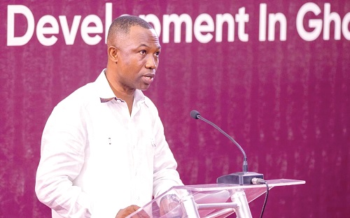  Anane Agyei — Executive Director,  Busia Institute for Rural and Democratic Development, speaking at the conference