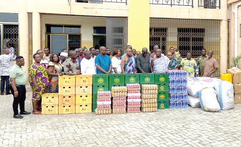 Leadership of the La Traditional Council posing with Daniel Nii Kwartei Titus-Glover and Elizabeth Naa Kwatsoe Tawiah Sackey, Chief Executive of the AMA. Leadership of the La Traditional Council posing with Daniel Nii Kwartei Titus-Glover and Elizabeth Naa Kwatsoe Tawiah Sackey, Chief Executive of the AMA.