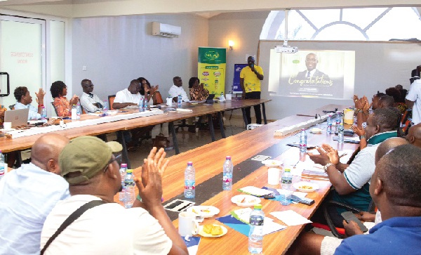 Sammy Awuku, Director General, NLA addressing the editors at the forum NLA turns around financial fortunes — Revises plan to clamp down on illegal operators