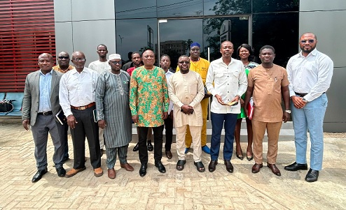 Benjamin Arthur (3rd from right), Chief Executive Officer of FWSC, the delegation from the Gambia's Ministry of Trade, Industry, Regional Integration, and Employment, and some officials of FWSC after the meeting Benjamin Arthur (3rd from right), Chief Executive Officer of FWSC, the delegation from the Gambia's Ministry of Trade, Industry, Regional Integration, and Employment, and some officials of FWSC after the meeting