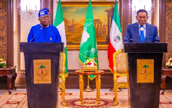 President Bola Ahmed Tinubu (left) and Equatorial Guinean President Teodoro Mbasogo President Bola Ahmed Tinubu (left) and Equatorial Guinean President Teodoro Mbasogo
