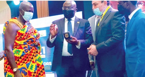 flashback: Vice-President Dr Mahamudu Bawumia (2nd from left) inspecting a refined product at the stands of Gold Coast Refinery Ltd during the Ghana Gold Expo held in July 2021 in Takoradi flashback: Vice-President Dr Mahamudu Bawumia (2nd from left) inspecting a refined product at the stands of Gold Coast Refinery Ltd during the Ghana Gold Expo held in July 2021 in Takoradi