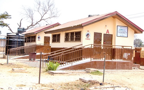   One of the school sanitation facilities constructed at Teshie