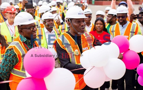 Commissioning of the project by Guest of Honour, Hon. Herbert Krapa, Minister of State - Energy Ministry. On his right is the Group CEO of LMI Holdings, Mr Kojo Aduhene